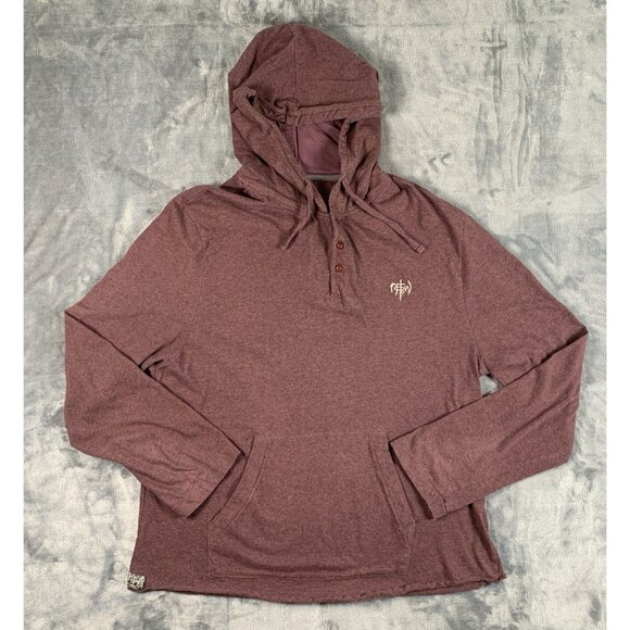 Not Of This World Hoodie Lightweight Burgundy Embroidered Men's XXL - Picture 1 of 8